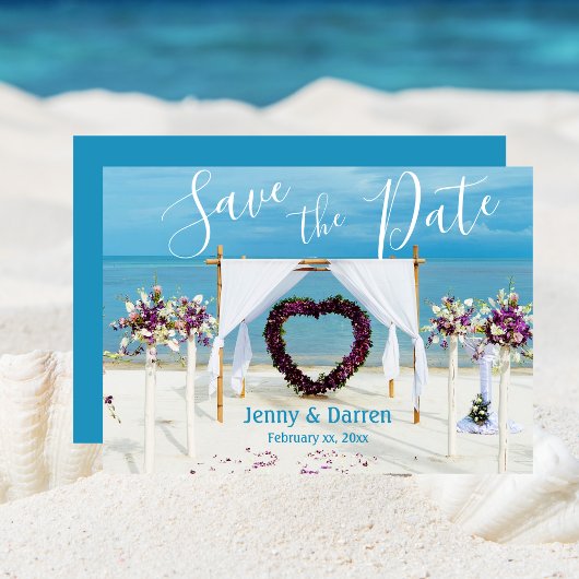 De Beach bruiloft van de bestemming sparen de Datu Save The Date