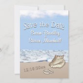 De Beach bruiloft van de bestemming sparen de Datu Save The Date (Voorkant)