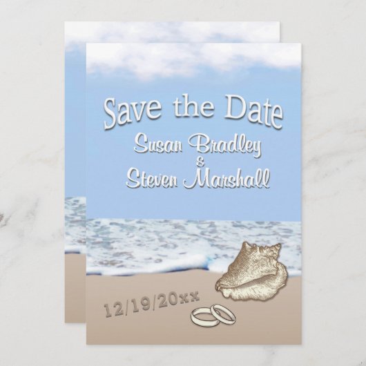 De Beach bruiloft van de bestemming sparen de Datu Save The Date (Voorkant / Achterkant)