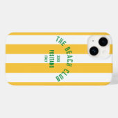 De Beach Club Crest Gele Cabana Streep Case-Mate iPhone Case (Achterkant (horizontaal))