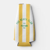 De Beach Club Crest Gele Cabana Streep Flesjeskoeler (Voorkant)