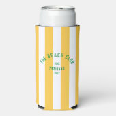 De Beach Club Crest Gele Cabana Streep Seltzer Blikjeskoeler (Seltzer Achterkant)