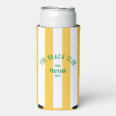 De Beach Club Crest Gele Cabana Streep Seltzer Blikjeskoeler (Seltzer Voorkant)
