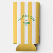 De Beach Club Crest Gele Cabana Streep Seltzer Blikjeskoeler (Achterkant)