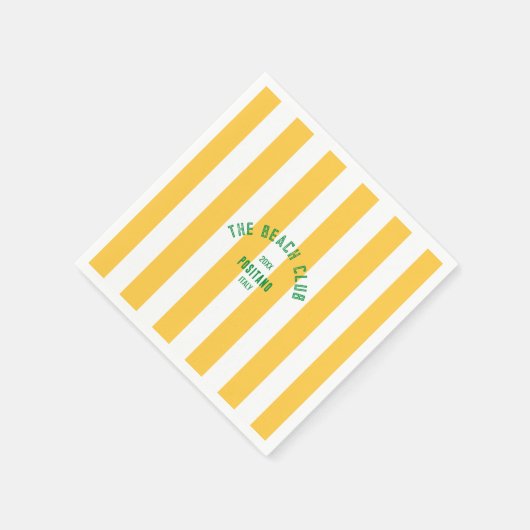 De Beach Club Crest Gele Cabana Streep Servet (Hoek)