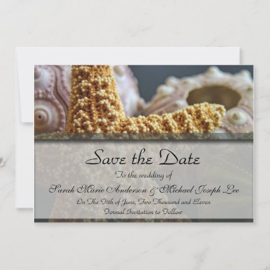 De Beach die sparen de Datum uitnodigde Save The Date (Voorkant)