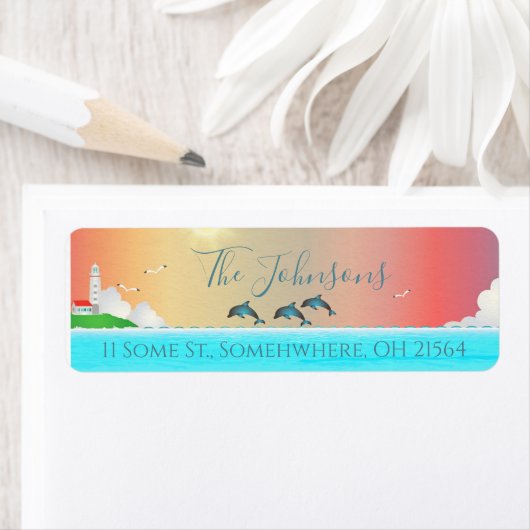 De Beach Gepersonaliseerde Etiketten van het Adres (Insitu)