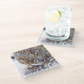 DE BEACH GLAZEN ONDERZETTER (Schuin)