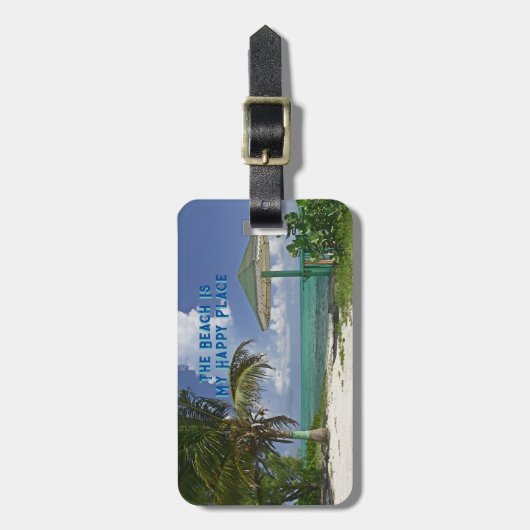 DE BEACH IS MIJN GEWELDIGE PLAATS/BEACH SCENE BAGAGELABEL (Voorkant verticaal)