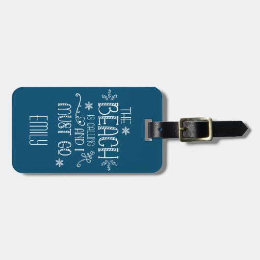 De beach roept ik moet het adres Turquoise gaan no Bagagelabel (Voorkant horizontaal)