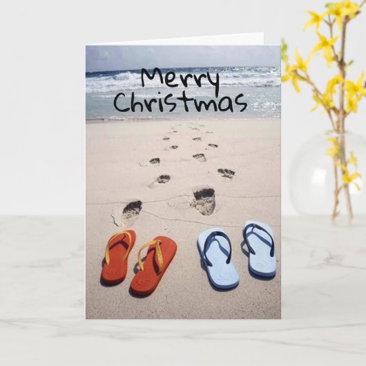 DE BEACH ROEPT JOUW NAMEN OP "CHRISTMAS" KAART (Gele Bloem)