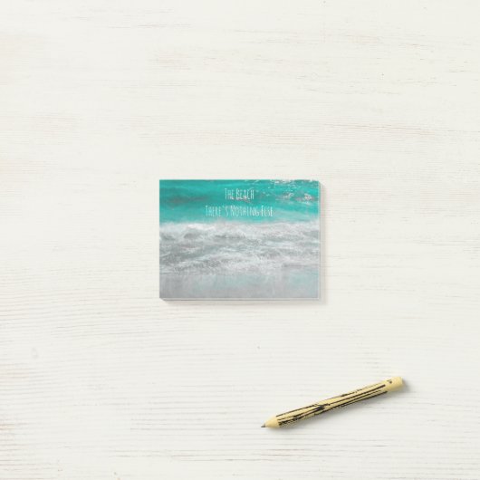 De Beach Turquoise White Tropical Ocean Waves Post-it® Notes (Op bureau)