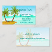 De Beach van de palmboom Sjabloon-Veranderende Tek Visitekaartje (Voorkant / Achterkant)