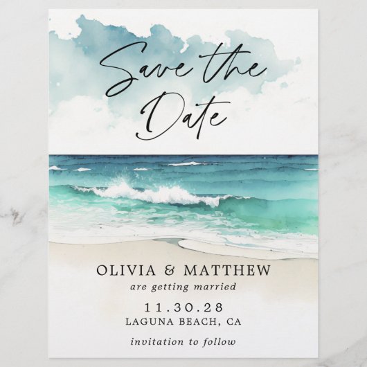 De Beach van de Waterverf van de begroting sparen Flyer (Voorkant)