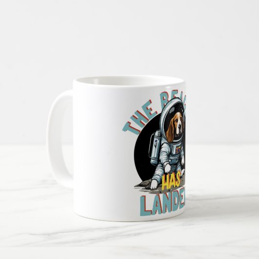 De beagle heeft aangeland koffiemok (Voorkant links)