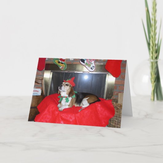 De Beagle Kerst Elf Feestdagen Kaart (Voorkant)