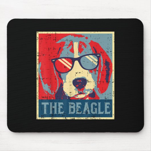 De Beagle Obama Poster Dierenhond Hound D Muismat (Voorkant)
