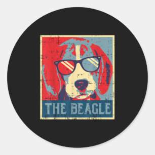 De Beagle Obama Poster Dierenhond Hound D Ronde Sticker