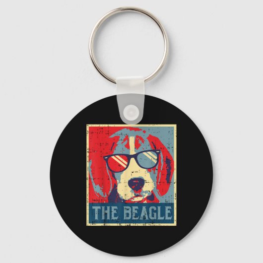 De Beagle Obama Poster Dierenhond Hound D Sleutelhanger (Voorkant)