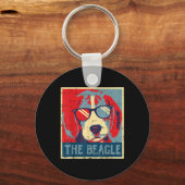 De Beagle Obama Poster Dierenhond Hound D Sleutelhanger (Voorkant)