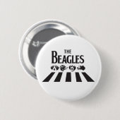De beagles ronde button 5,7 cm (Voorkant /achterkant)