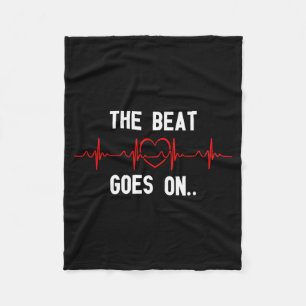 De Beat Gaat Door Hartslag Hartchirurgie Hartziekt Fleece Deken
