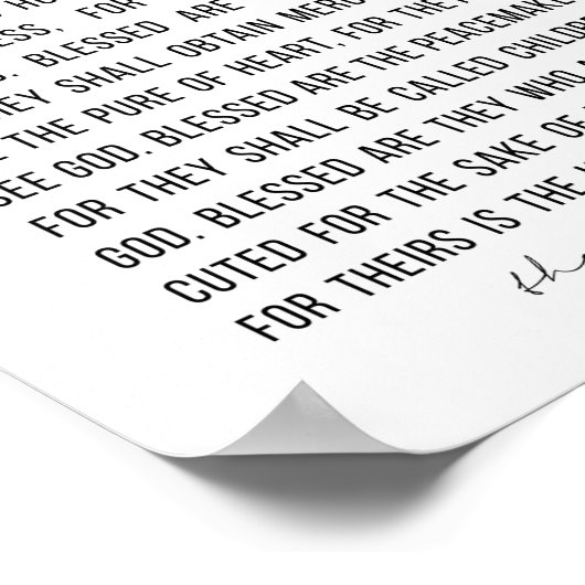 De Beatitudes Poster (Hoek)