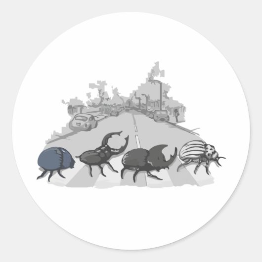 De Beatles Ronde Sticker (Voorkant)