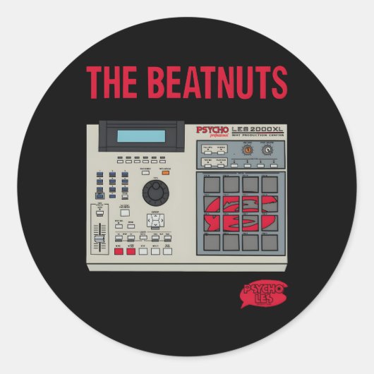 De Beatnuts Akai MPC 2000 XL Ronde Sticker (Voorkant)