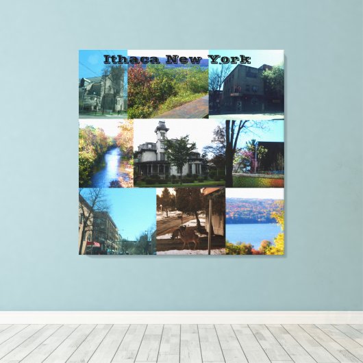 DE BEAUTY VAN ITHACA, NEW YORK CANVAS AFDRUK (Insitu (Houten vloer))