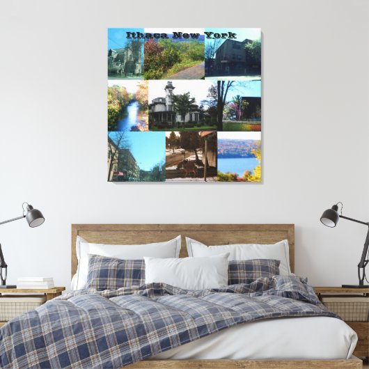DE BEAUTY VAN ITHACA, NEW YORK CANVAS AFDRUK (Insitu (Slaapkamer))
