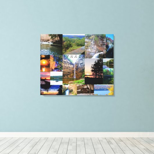 DE BEAUTY VAN ITHACA, NEW YORK CANVAS PRINT (Insitu (Houten vloer))