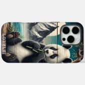 De beboste baars van panda: bamboe verwennerij Case-Mate iPhone case (Achterkant (horizontaal))
