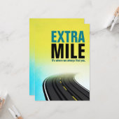 De Bedankt van de werknemer, Extra Mile, waar wij Kaart (Voorkant / Achterkant in situ)