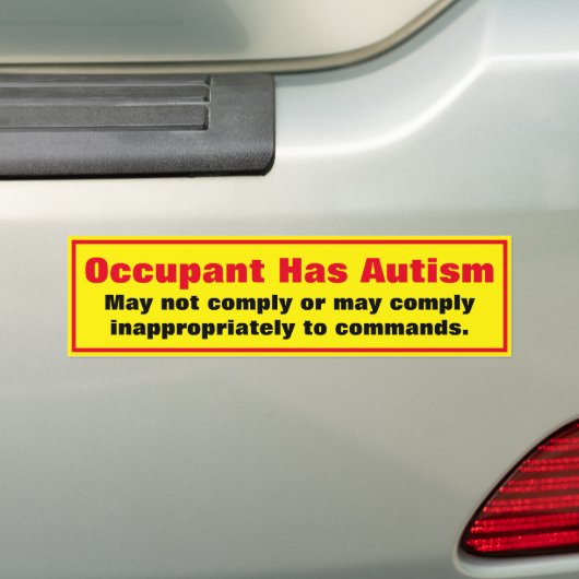 De bediende heeft Autism Attentie Bumpersticker (Op auto)