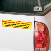 De bediende heeft Autism Attentie Bumpersticker (Op Truck)