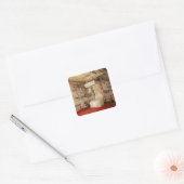 De bedkamer van de koning vierkante sticker (Envelop)