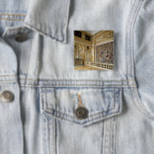 De bedkamer van Louis XIV Vierkante Button 5,1 Cm (In situ)