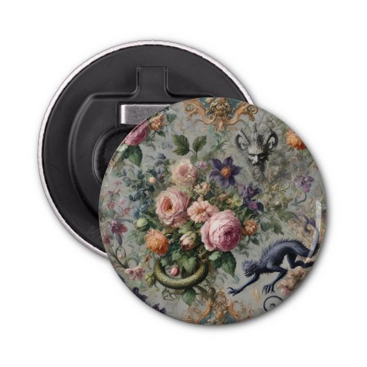 De bedreigde Lavendel Lycan - Gotische grillen Des Button Flesopener (Voorkant)