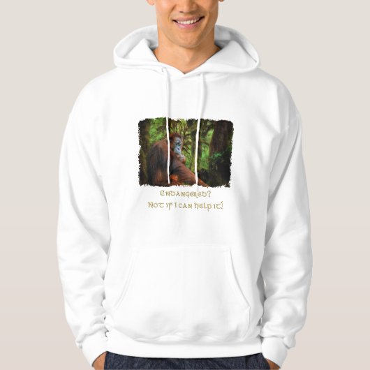 De bedreigde Orangutans Primate Wildlife Art T-Shi Hoodie (Voorkant)