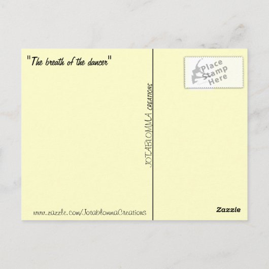 De bedreiging van het Briefkaart Dancer (Achterkant)