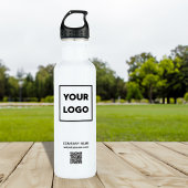De Bedrijfs van de douane Logo en QR Code op Wit Waterfles