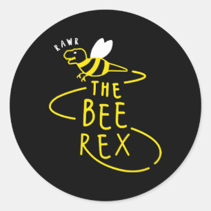 De Bee Rex Dinosaurus Sting Grappige Nieuwigheid M Ronde Sticker