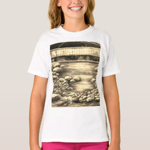 De beek mooie heldere dag stroomt water rotsen t-shirt