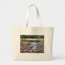 De beek originele hand geschilderde kunst landscha grote tote bag