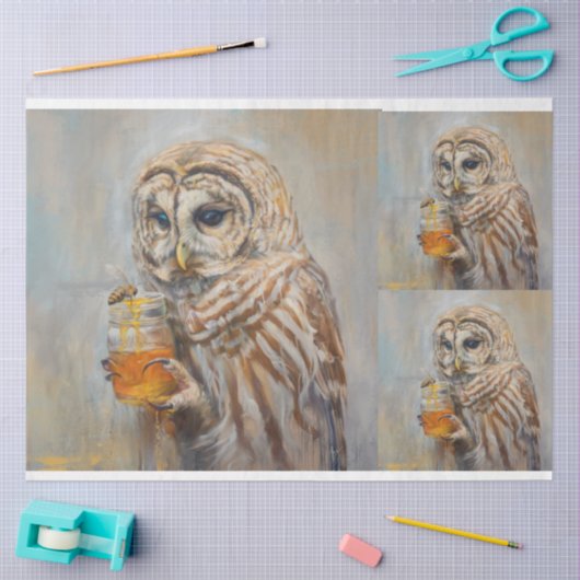 De Beekeeper Owl X3 Decoupage Tissuepapier (Craft)