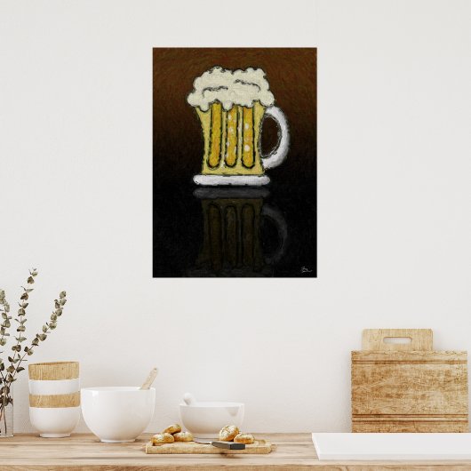 De Beer die Druk schilderen Poster (Keuken)