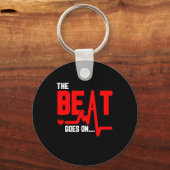 De beer gaat door hartchirurgie Survivor hartslag Sleutelhanger (Voorkant)