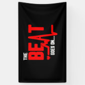 De beer gaat door hartchirurgie Survivor hartslag Spandoek (Verticaal)