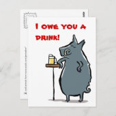 de beer heeft een bier in de bar - aanpasbaar briefkaart (Voorkant / Achterkant)